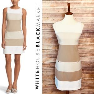 WHBM Sleeveless Color-block Shift Dress Size 8